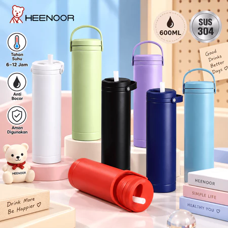 Tumbler Motif Polos + Tutup Sedot Luar + Dua…