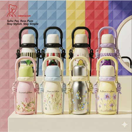 Tumbler Termos Motif Bunga dan Sayuran + Dua…