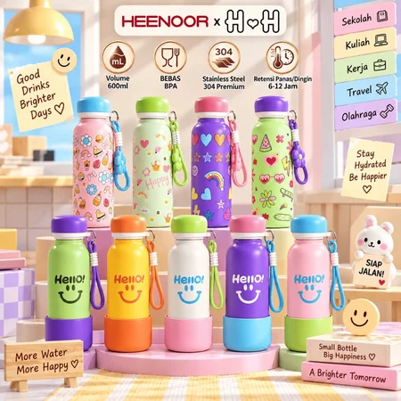 x HAH Tumbler Termos Motif "Hello!" Smile dan…