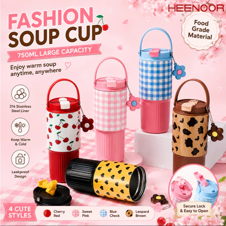 Termos Motif Garis, Tutul & Cherry + Segel…