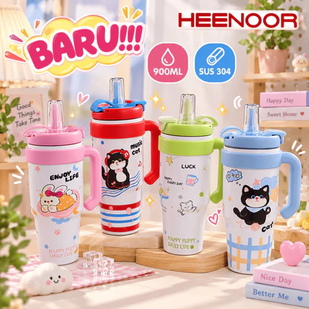 x HAH Termos Motif Hewan & Buah Lucu + Segel…