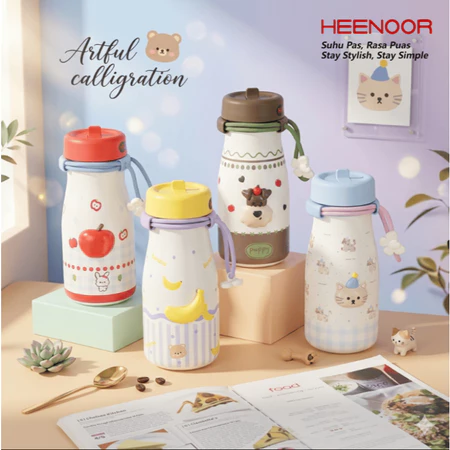 Tumbler Motif Buah & Hewan Lucu Portable +…