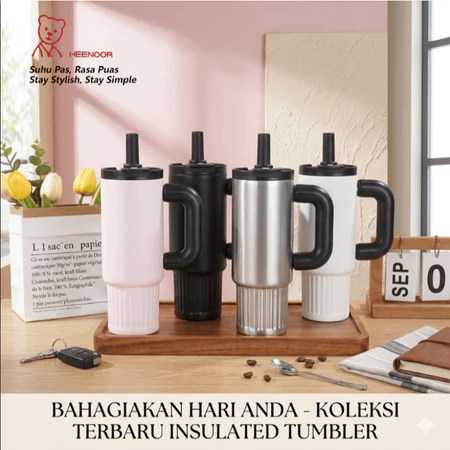 Tumbler Motif Polos + Tutup Sedotan Putar Luar…