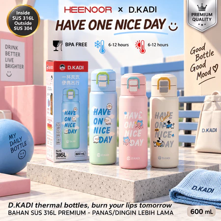D.KADI Motif Hewan Lucu + "HAVE ON NICE DAY" +…