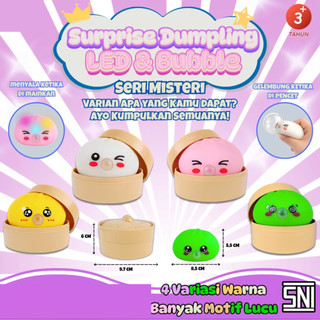Mainan Squishy Dumpling Jumbo Ada Lampu Led Dan Bubble Dumplings Squishy Big Mai