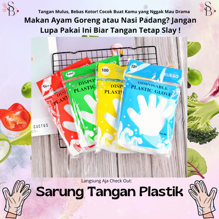 Sarung Tangan Plastik Disposable 100 Pcs Steril