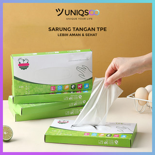 UNIQSOO Sarung Tangan TPE 100 pcs Sekali Pakai Sarung Tangan Plastik Pembersih R