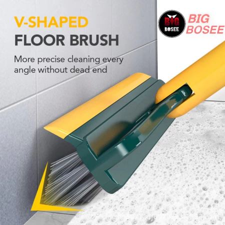 BB7 - Sikat Lantai WC 2IN1 Wiper Sikat Pembersih Gagang Panjang Toilet Multifung