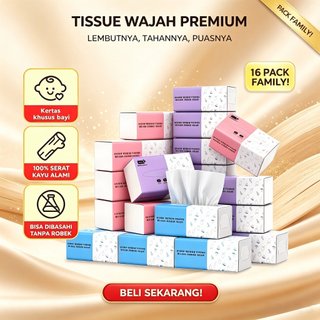 Tisu Wajah 3 Ply Tisu 3 Lapisan 210 Lembut Terpercaya Hemat & Berkualitas Lebih