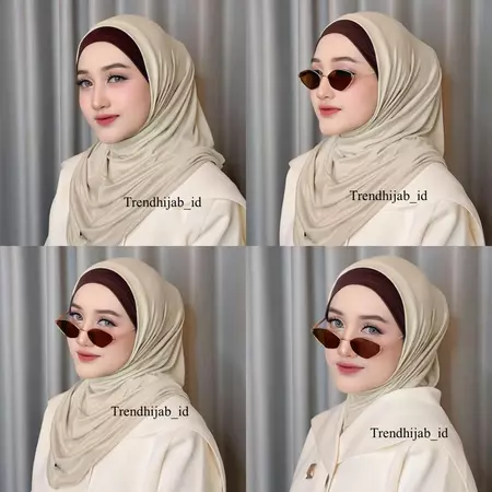 Bergo Instan Naykila Two Tone Tali Bandana Bahan Rayon Viscose Adem