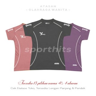 Baju Olahraga Atasan Wanita Lengan Pendek Kaos Jersey Dry Fit Running Zumba Lari