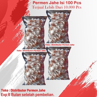 Permen Jahe Asli 1 Pack Isi 100 Pcs Melegakan Tenggorokan Mencegah Mual dan Bisa